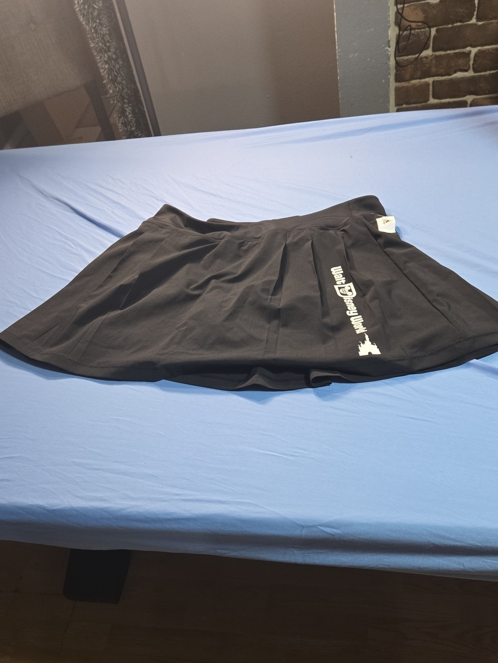Disney Black Pleated Skort with Side Logo Cinderella Castle